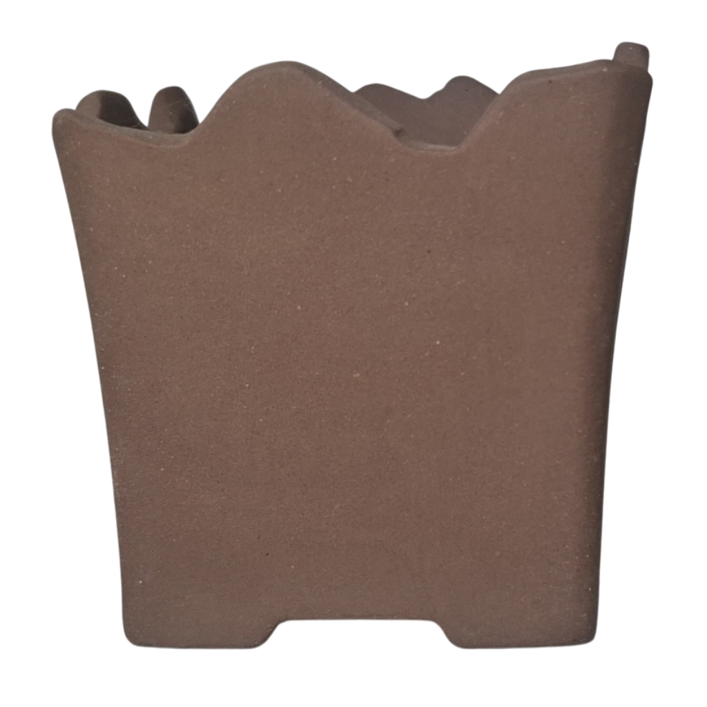 Raw Horizon "Un Glazed Small Cascade Bonsai Pot"