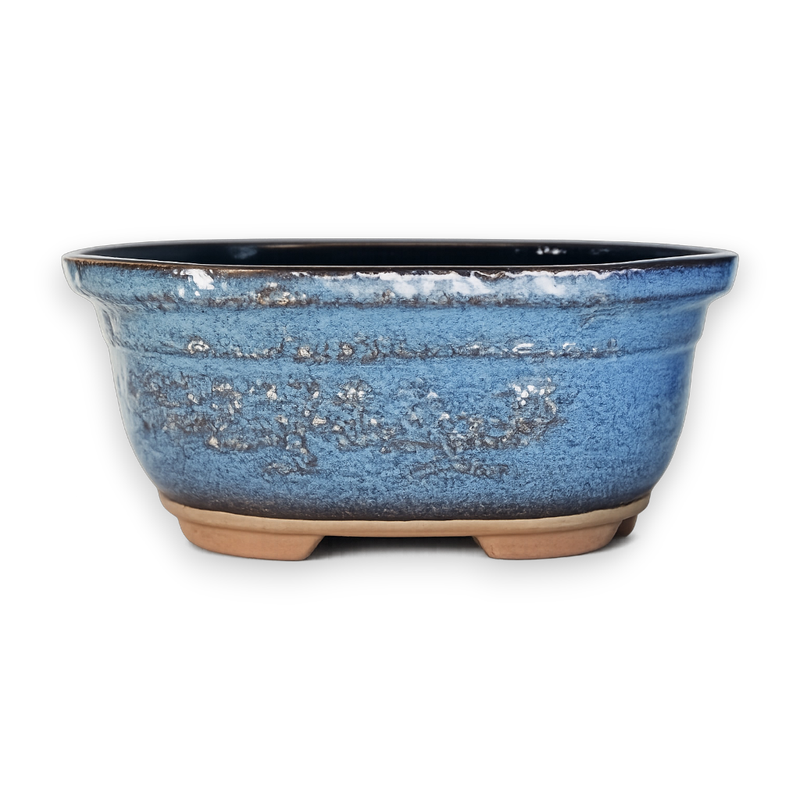 Ocean Mist Oval Bonsai Pot Hand Crafted