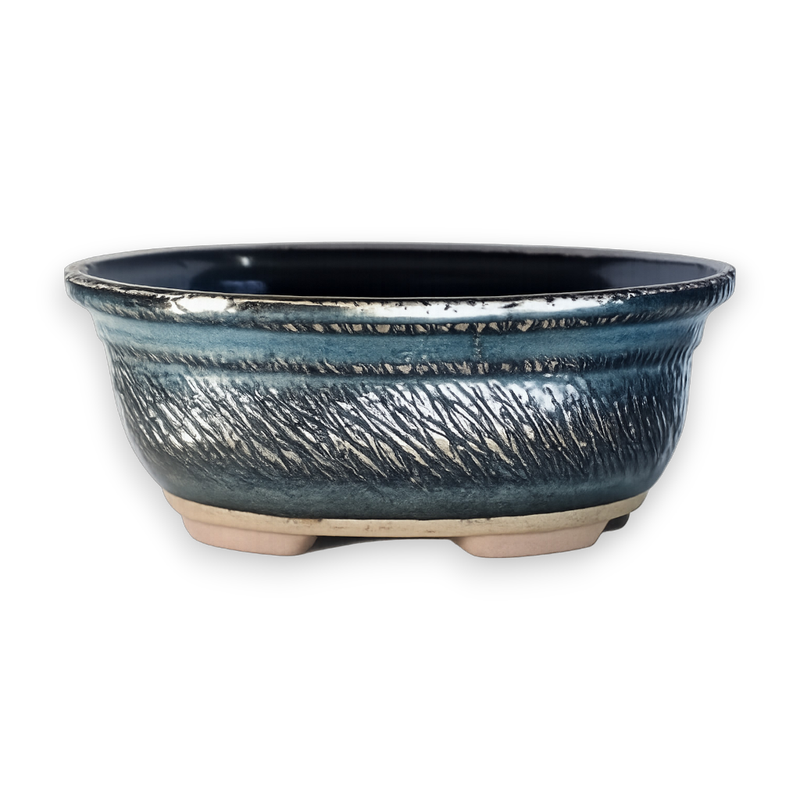 Wild Grass Oval Bonsai Pot Hand Crafted