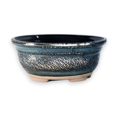 Wild Grass Oval Bonsai Pot Hand Crafted