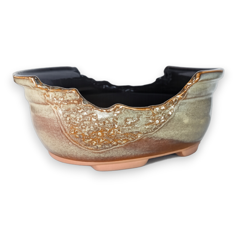 Broken Horizon Free-form Oval Hand Crafted