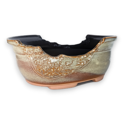 Broken Horizon Free-form Oval Hand Crafted