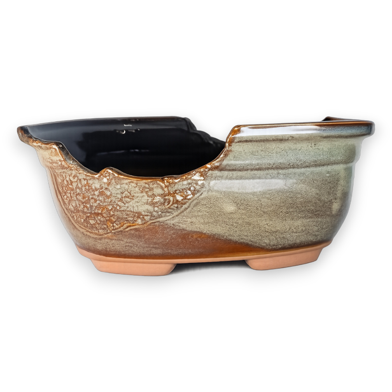 Broken Horizon Free-form Oval Hand Crafted