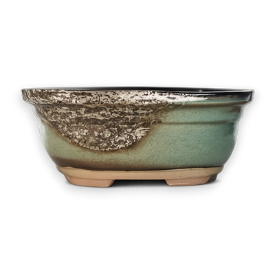 Silver Earth Oval Hand-Crafted Bonsai Pot