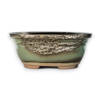 Silver Earth Oval Hand-Crafted Bonsai Pot