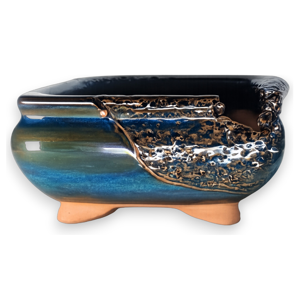 Lava Crest Rectangular Hand-Crafted Bonsai Pot