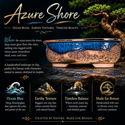 XXL Rectangular Round Cornered Bonsai Pot - Azure Highlands