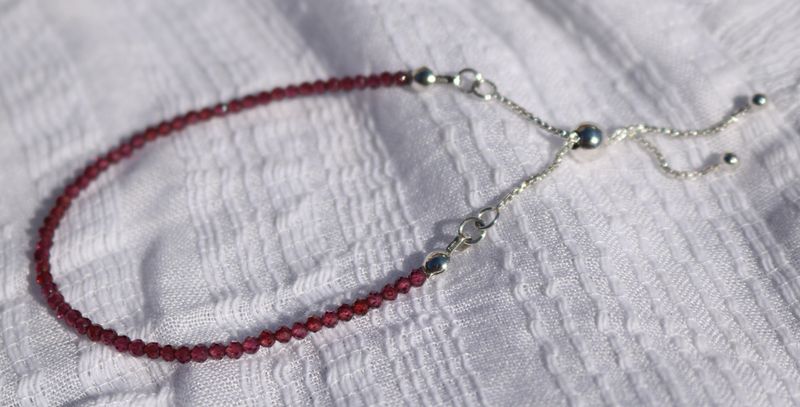 Garnet Bracelet with Sterling Silver
