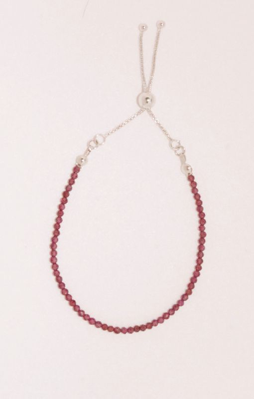 Garnet Bracelet with Sterling Silver