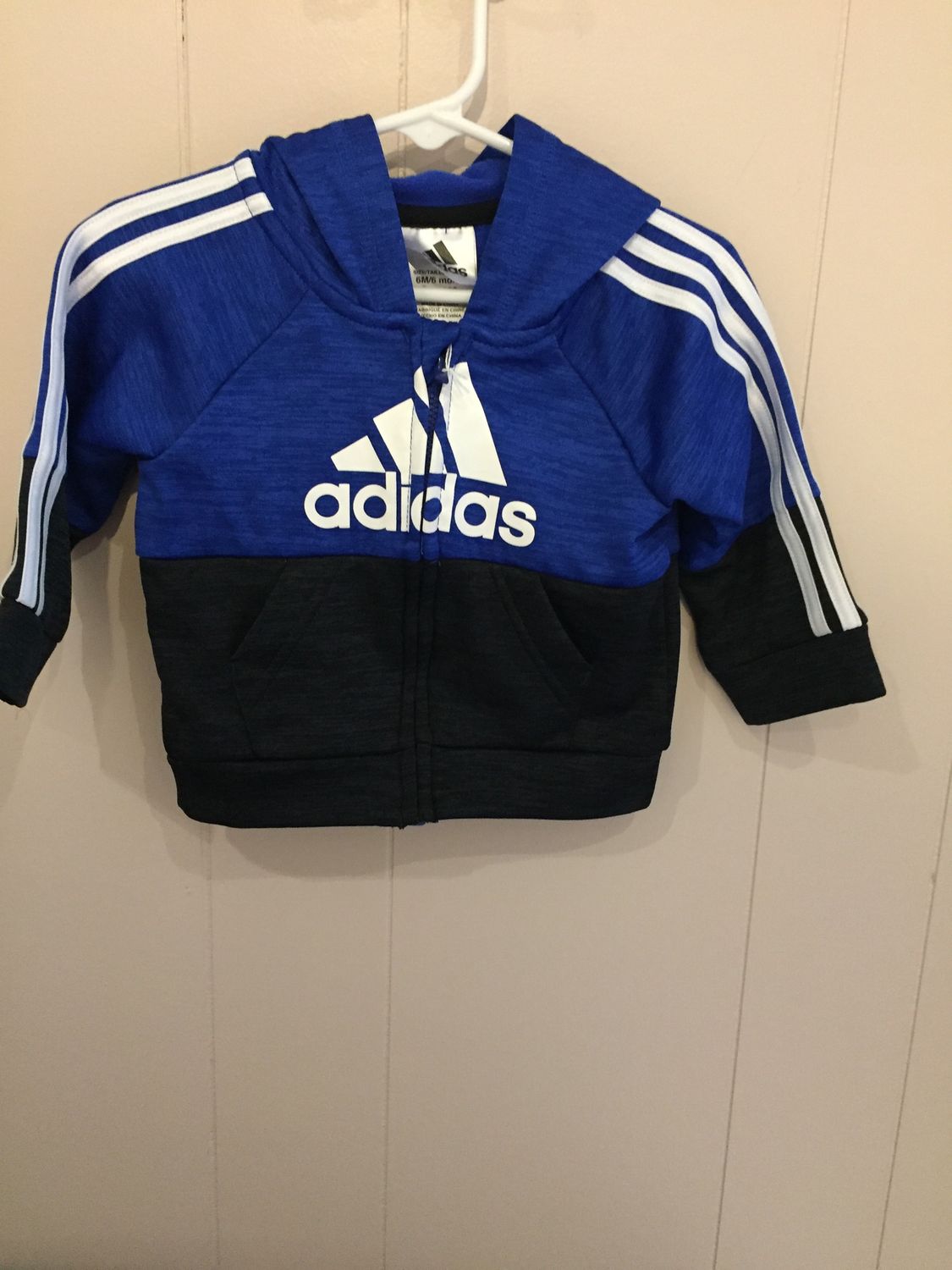 Adidas Baby top hooded blue 6months