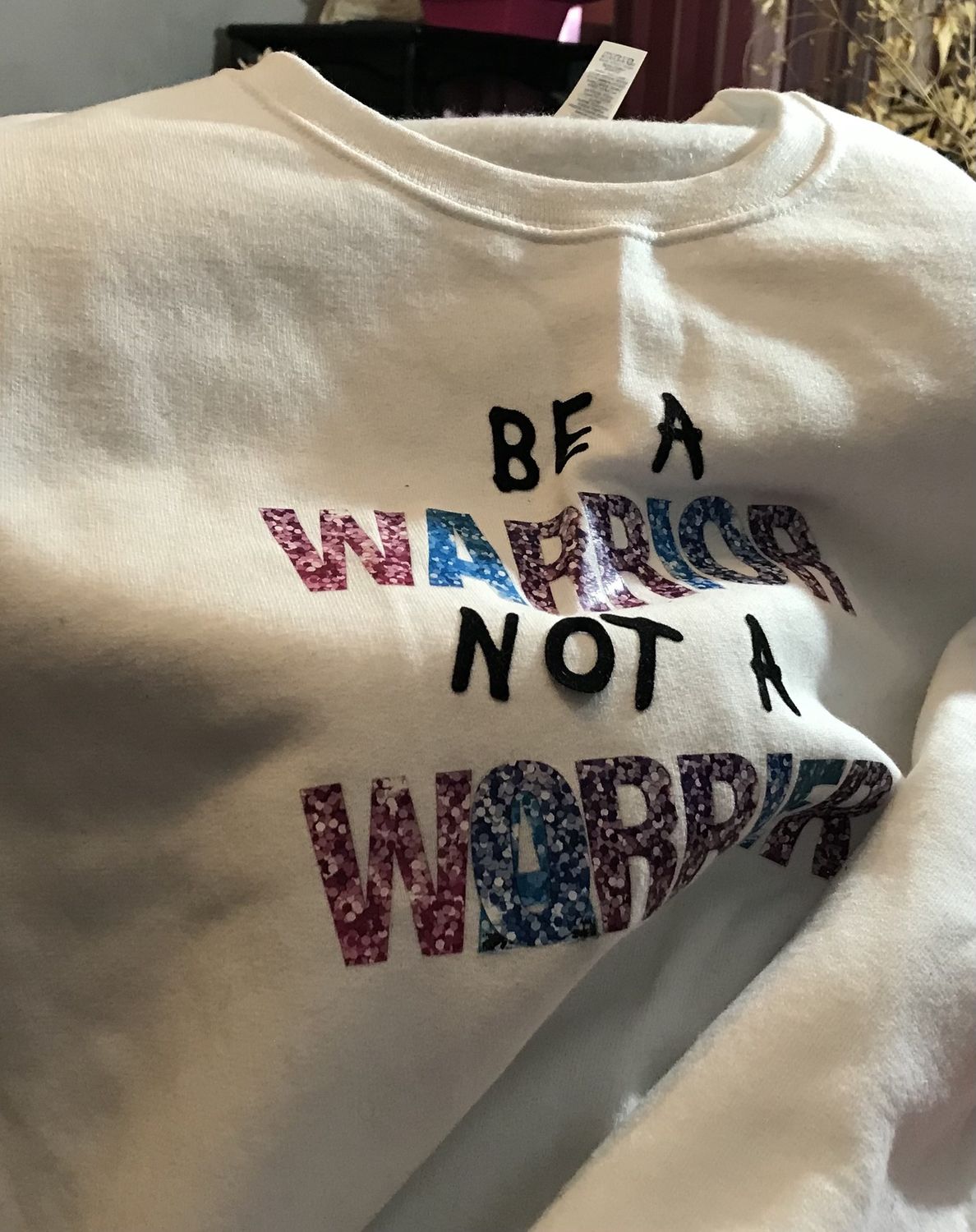 Design sweatshirt long sleeve whiteBe a warrior