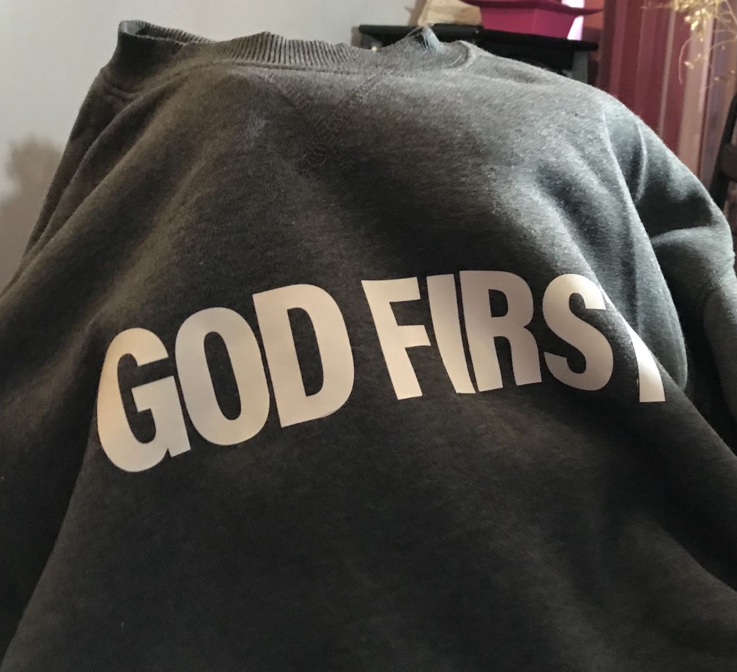 God first sweatshirt gray