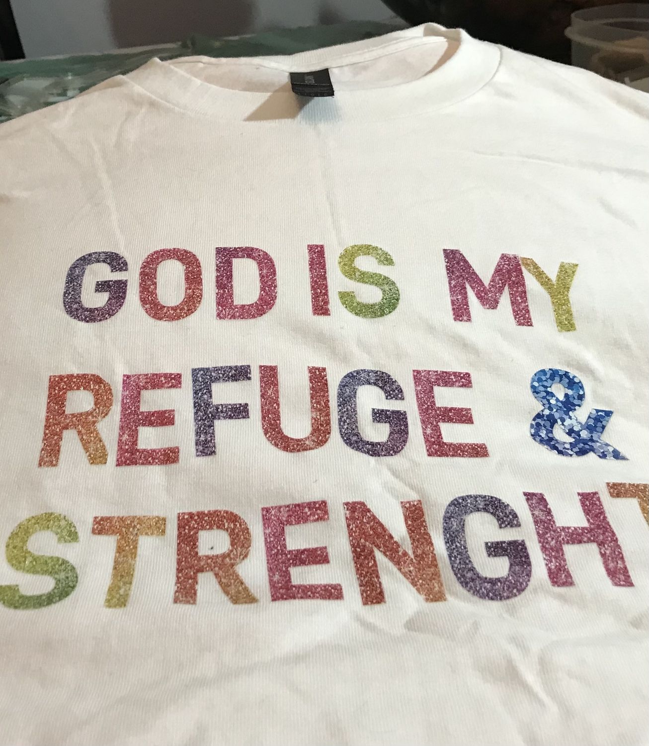 God is my refuge T-shirt white
