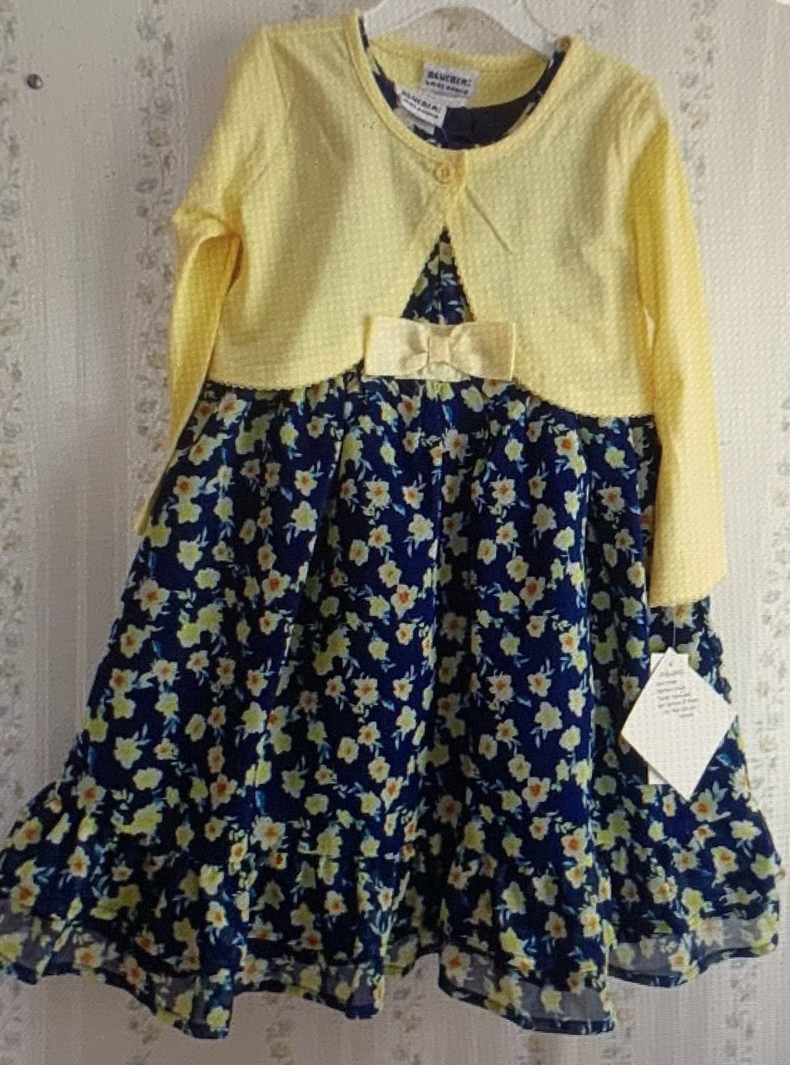 Girls 2pc dress navy