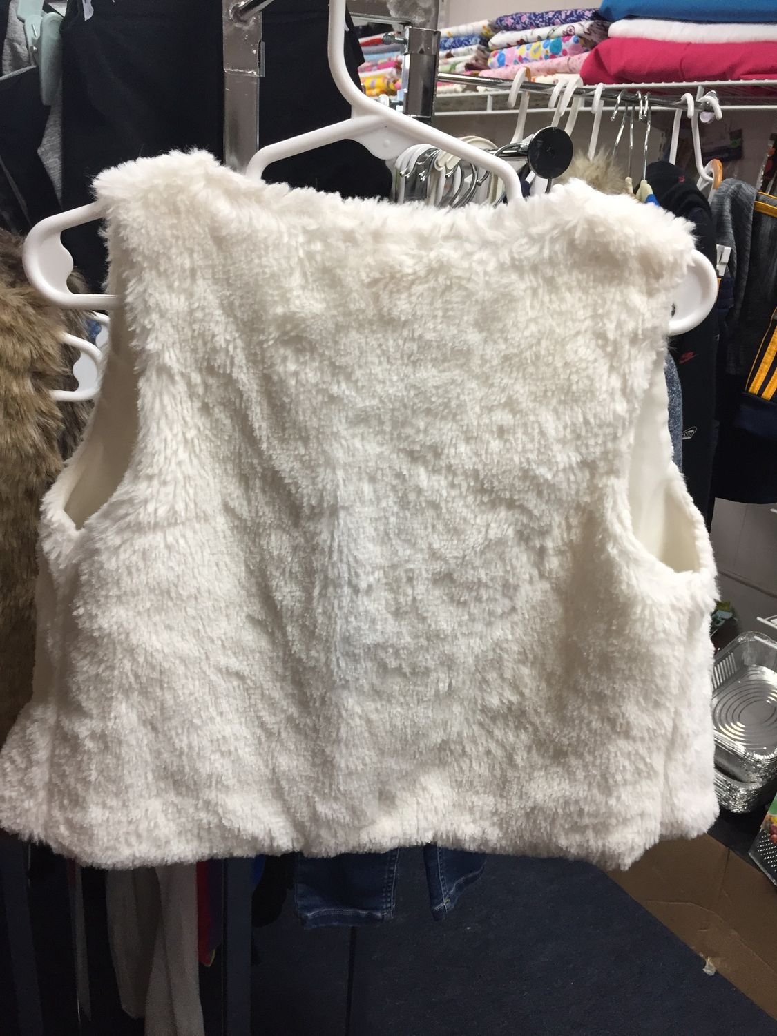 Children fur coverall white