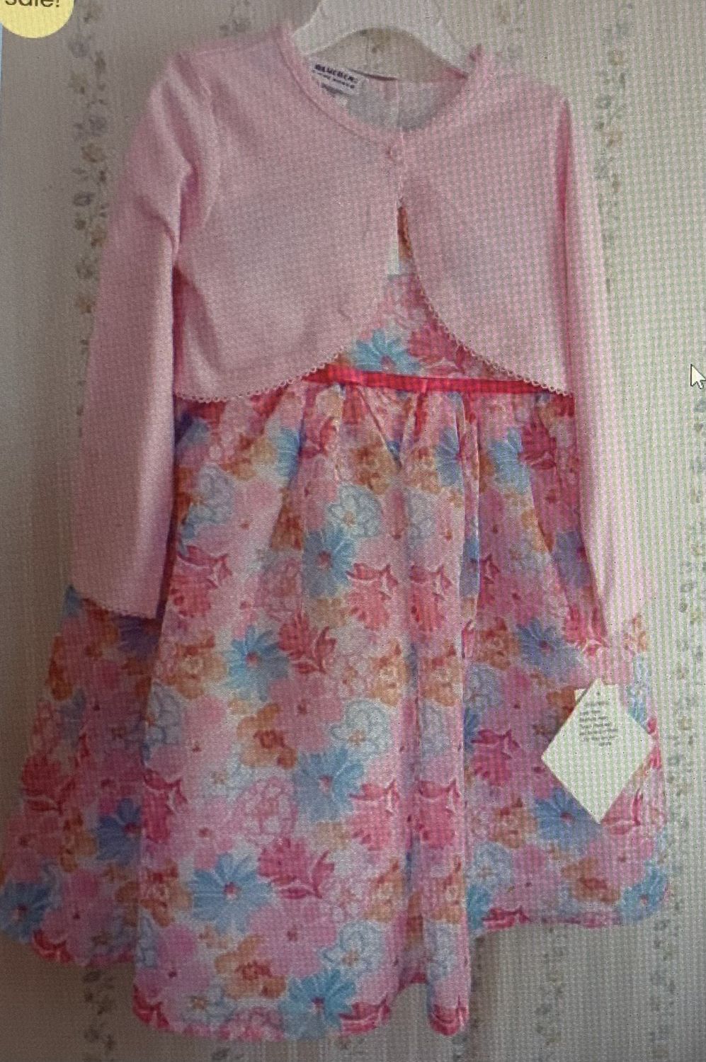 Girls 2p dress pink floral