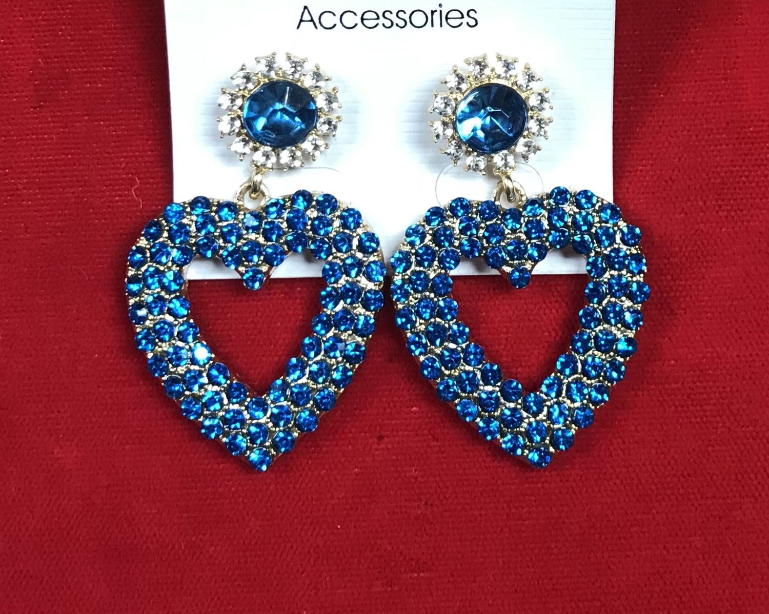 Heart Dangling Earring blue