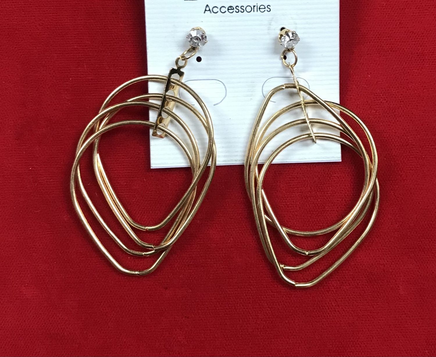 Pierce Dangling Gold Tone Earrings
