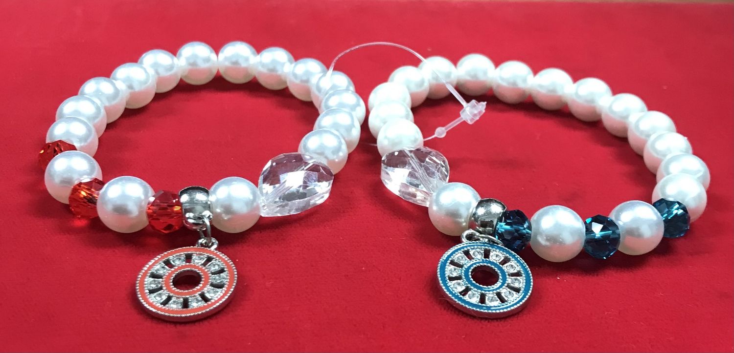 2 Beads Bracelets with Pendants