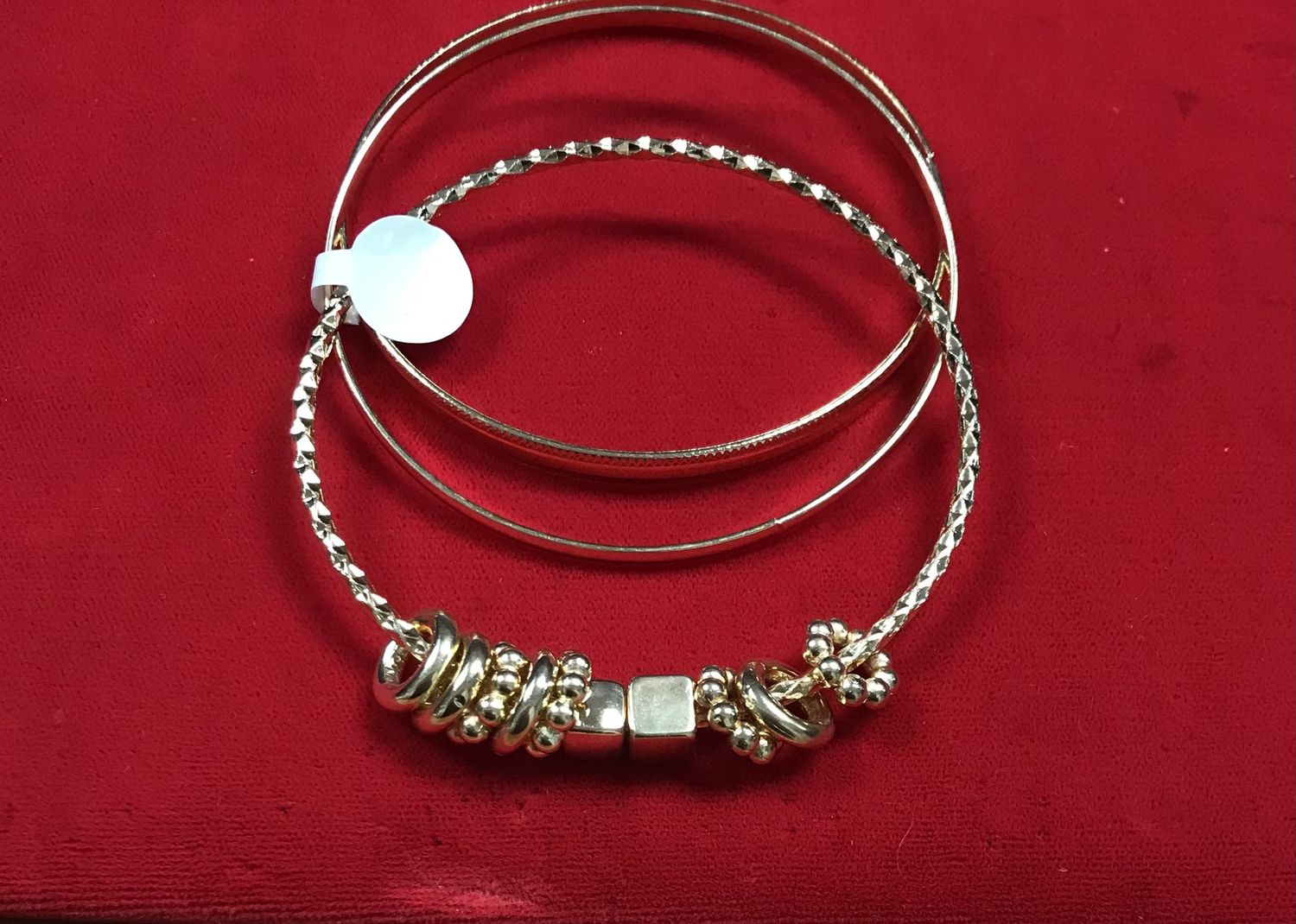 Fashion 3pc Gold  Bracelet with Charms