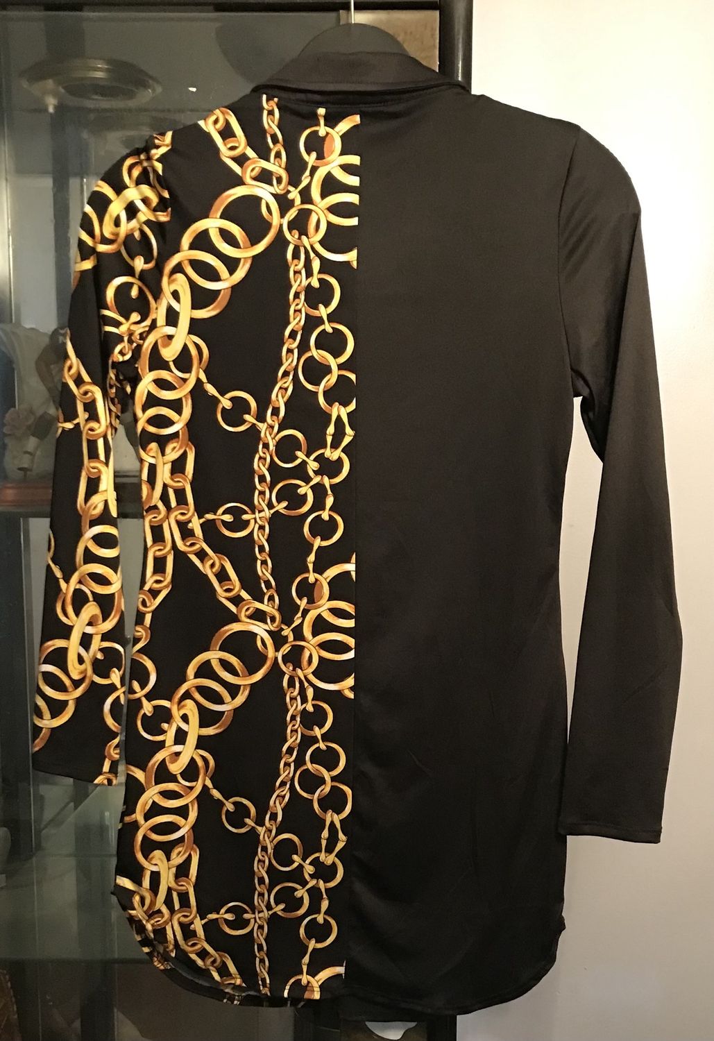 Men’s Top Shirt long sleeve design Yellow/black Medium