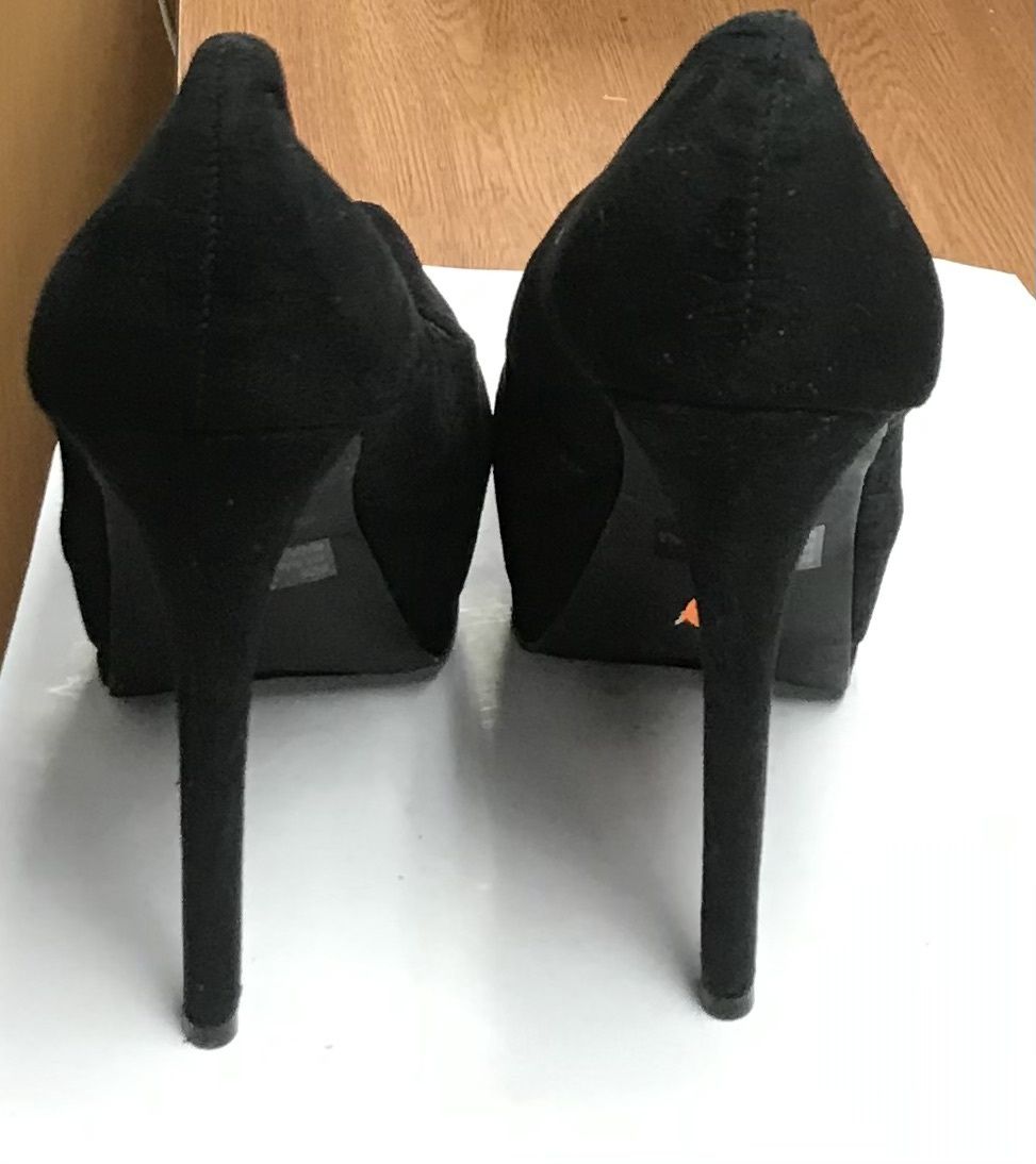 Qupid high heeled Shoes Open Toe Black Size 9