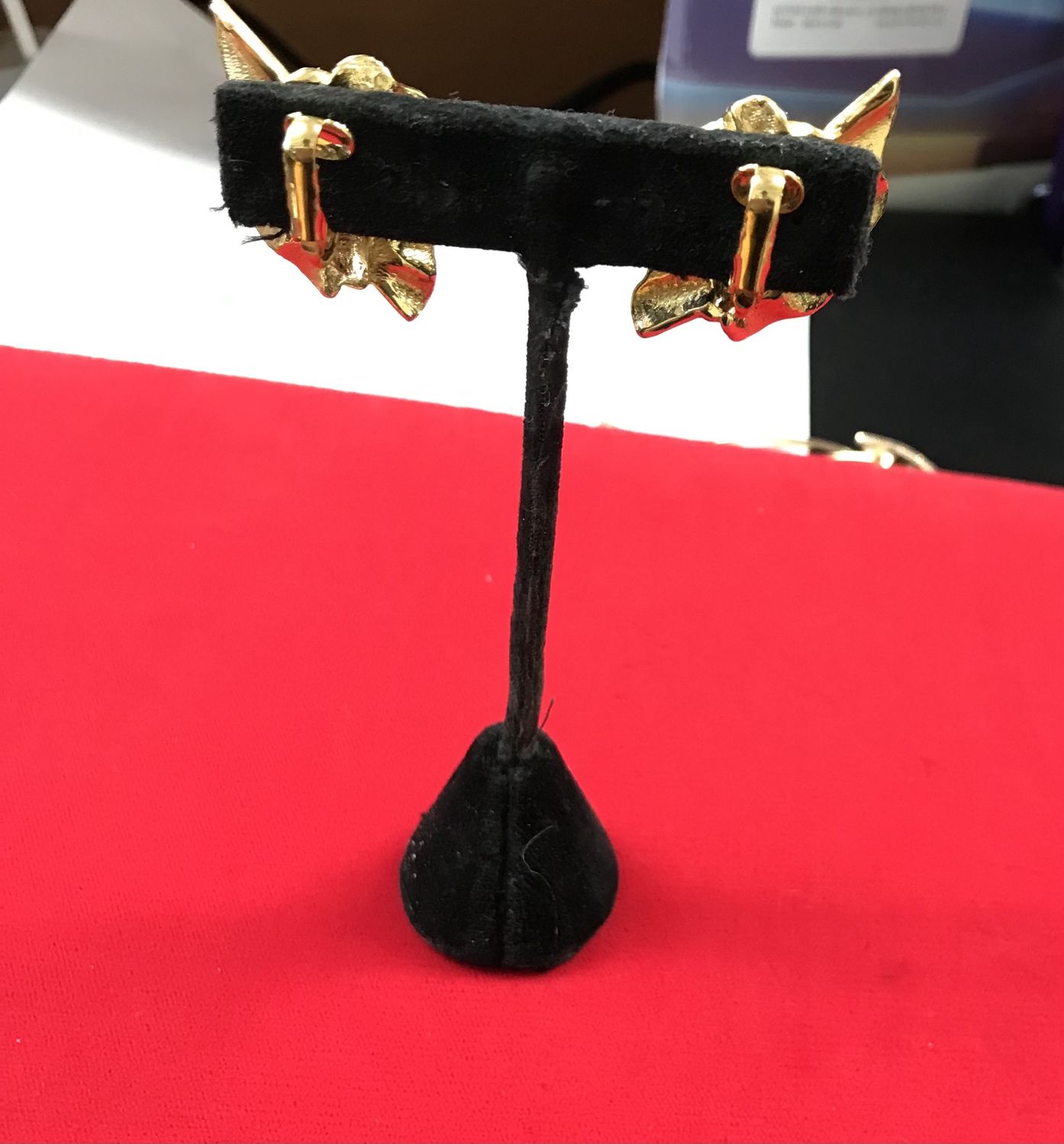 Costume Clip Earrings with yellow stones