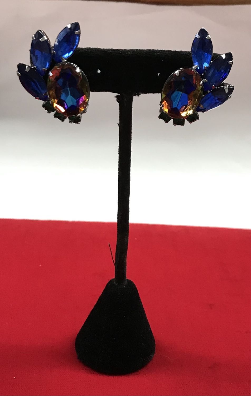 Costume Earrings with Multicolored gem stones