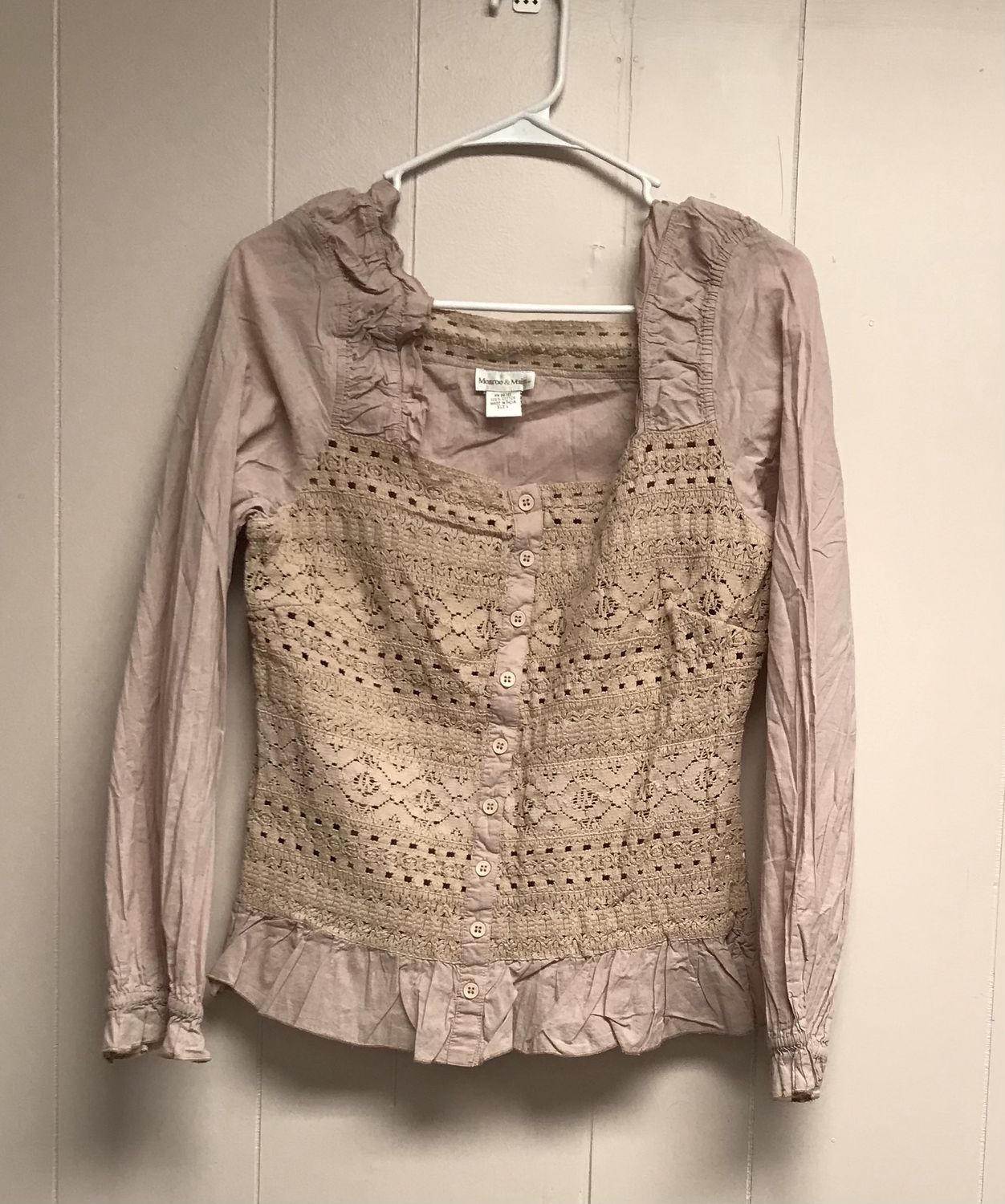 Monroe and Main Blouse Brown Large