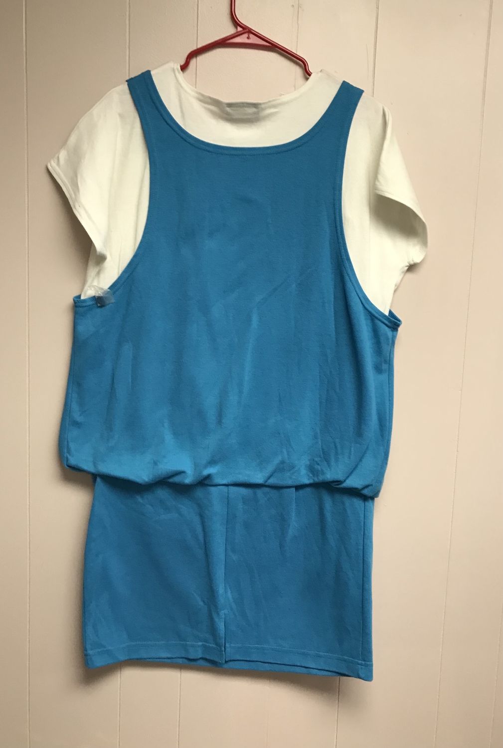 Women’s Maternity Dress blue/white with extra button
