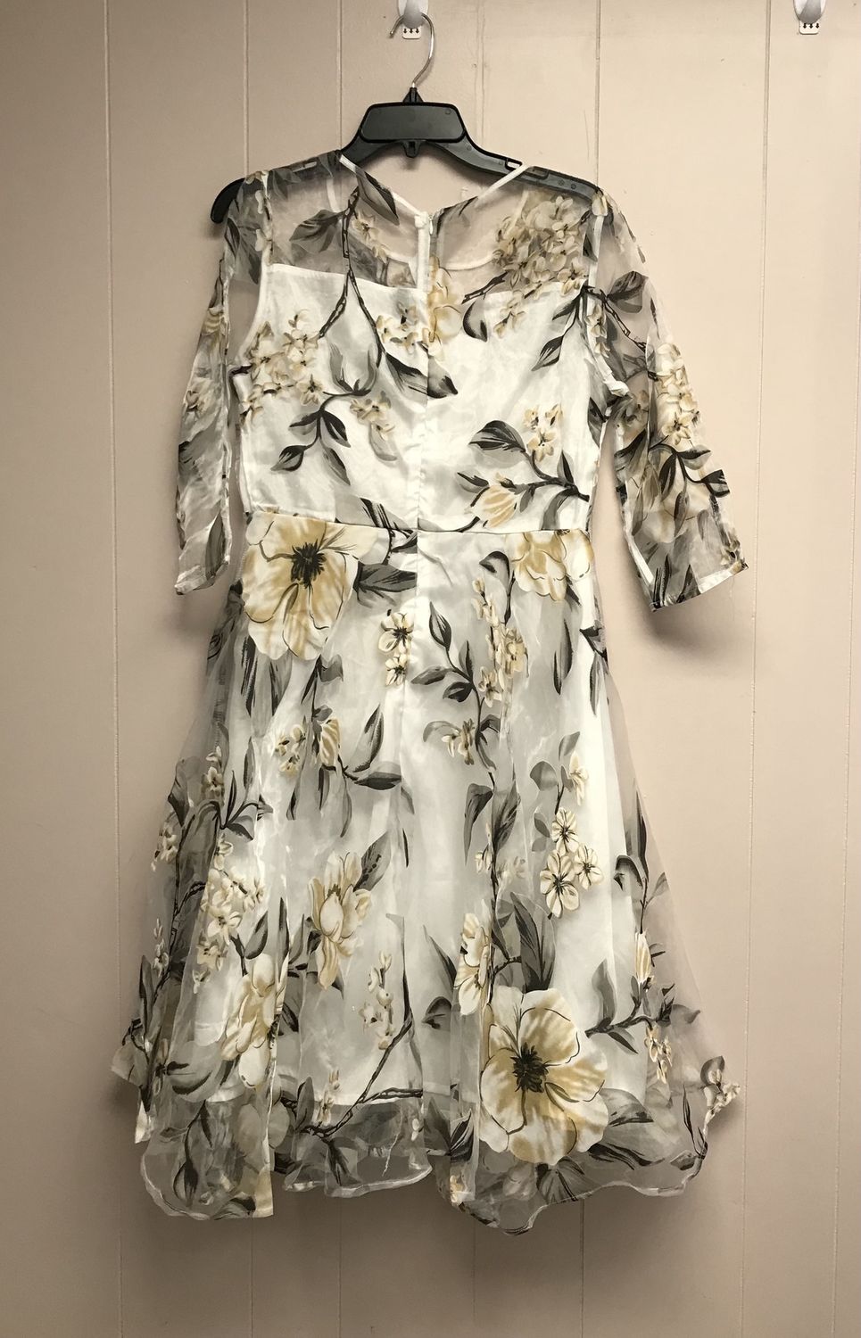 Long Sleeve Lined Zipper back Dress Large