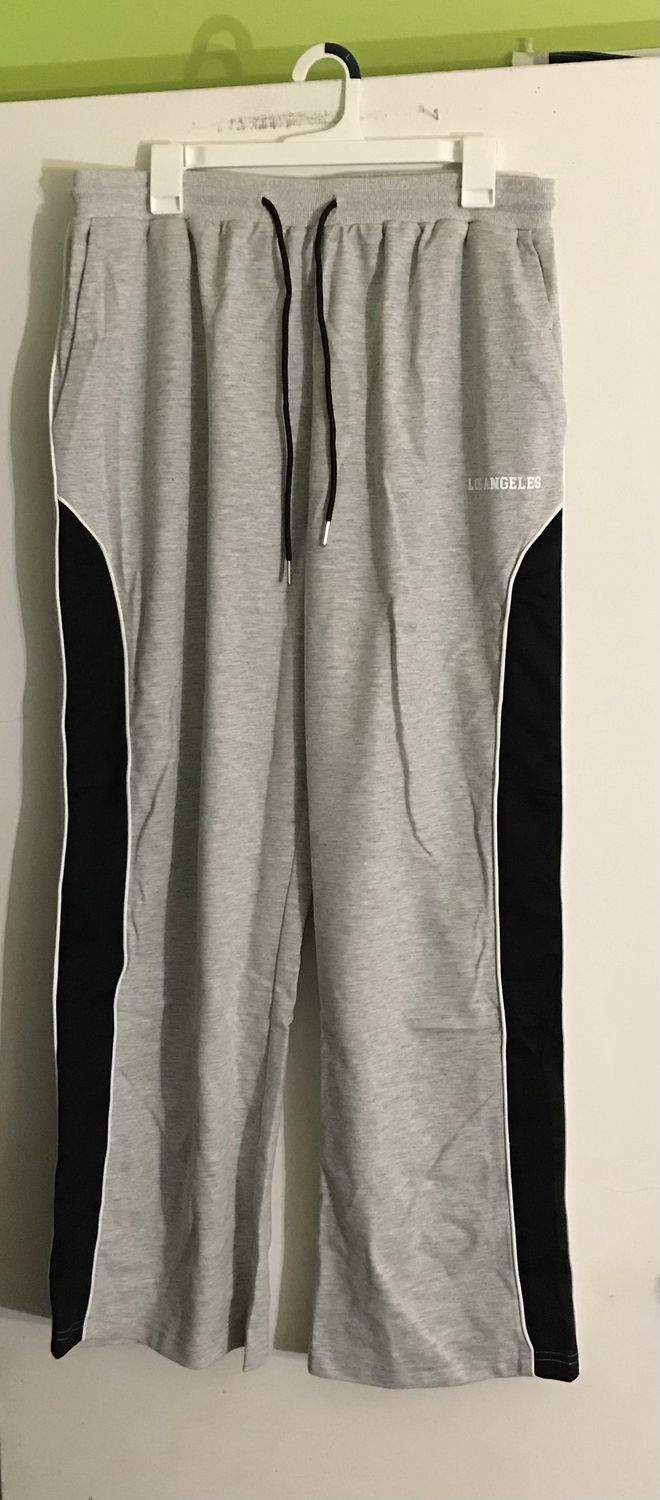 ZAFUL Men’s Baggy Track Pants Y2K Streetwear Pants Drawstring with Pocets Casual Lounge Trousers Grey Large