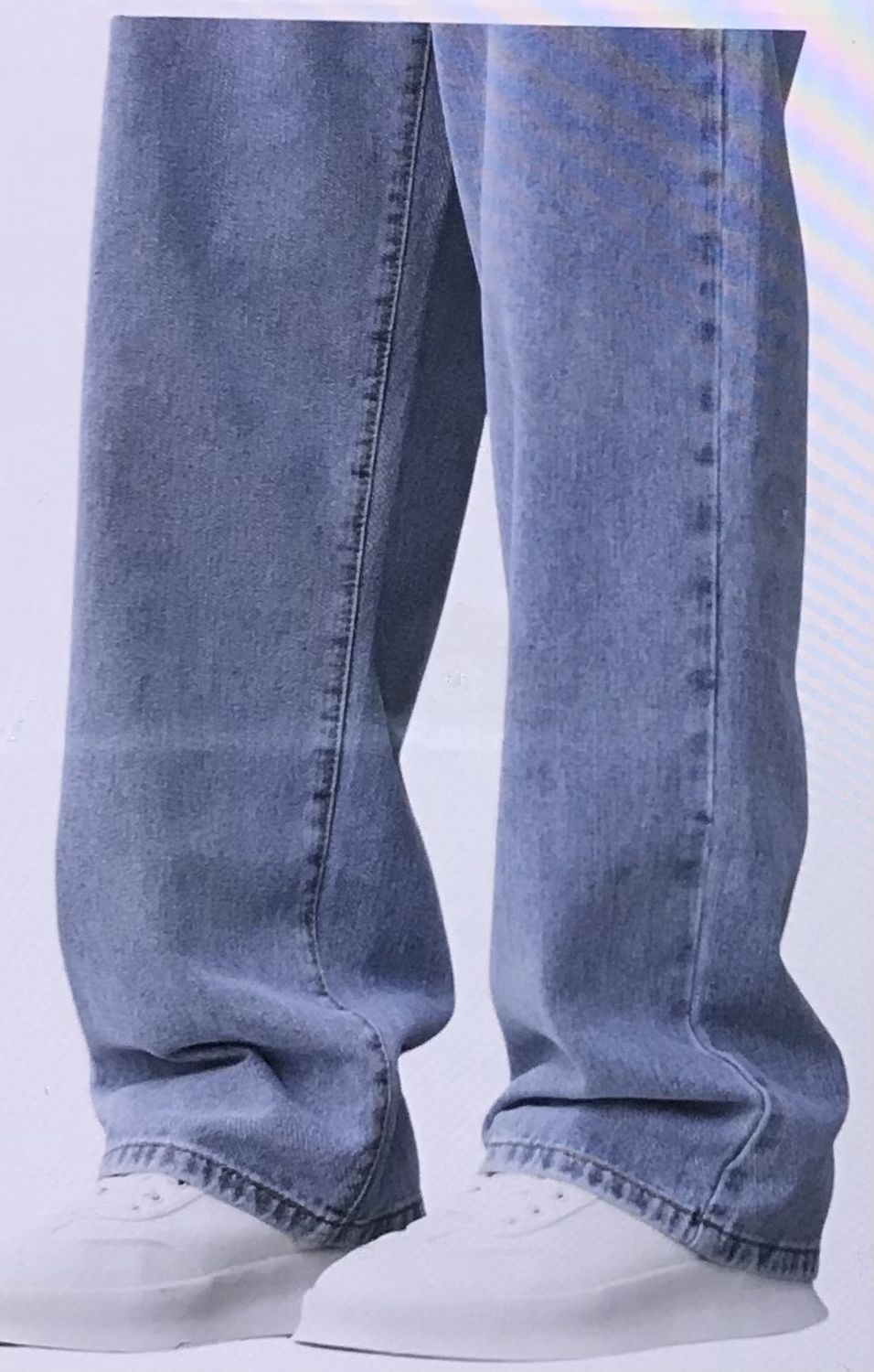 Baggy Jeans for Men Y2KStreewear Vintage Wide Leg LooseFit Demin Pants Capenter Jeans Light Blue Large