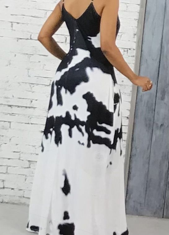 BesCorp Maxi Dress for Women Casual wear Sundress Sleeveless with Pockets Floral Black Medium