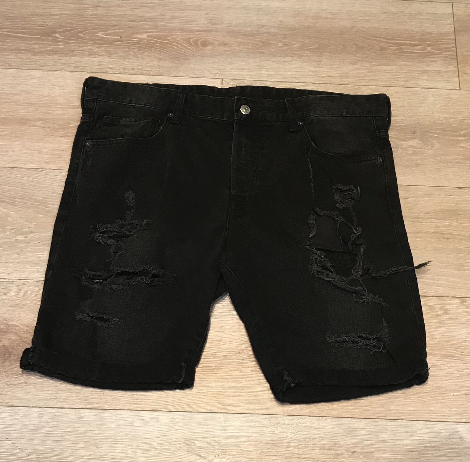 Men’s Jeans Shorts Low Waist Black 36