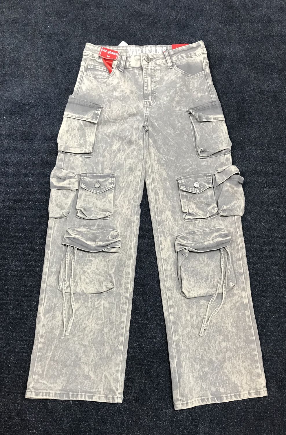 Women VIP Jeans Wide Legs Pockets Size 5/6 Gray