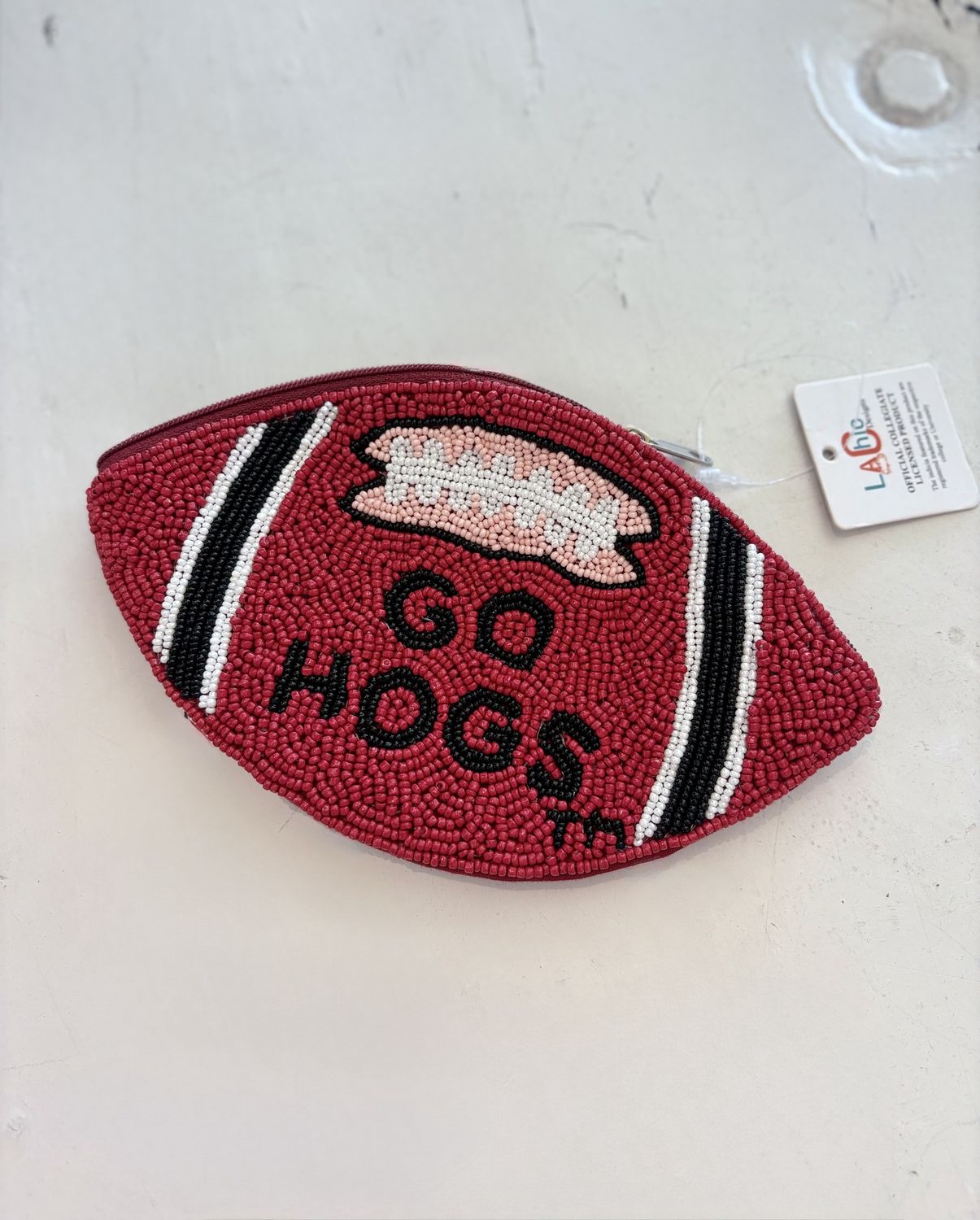 Beaded Pouch Go Hogs