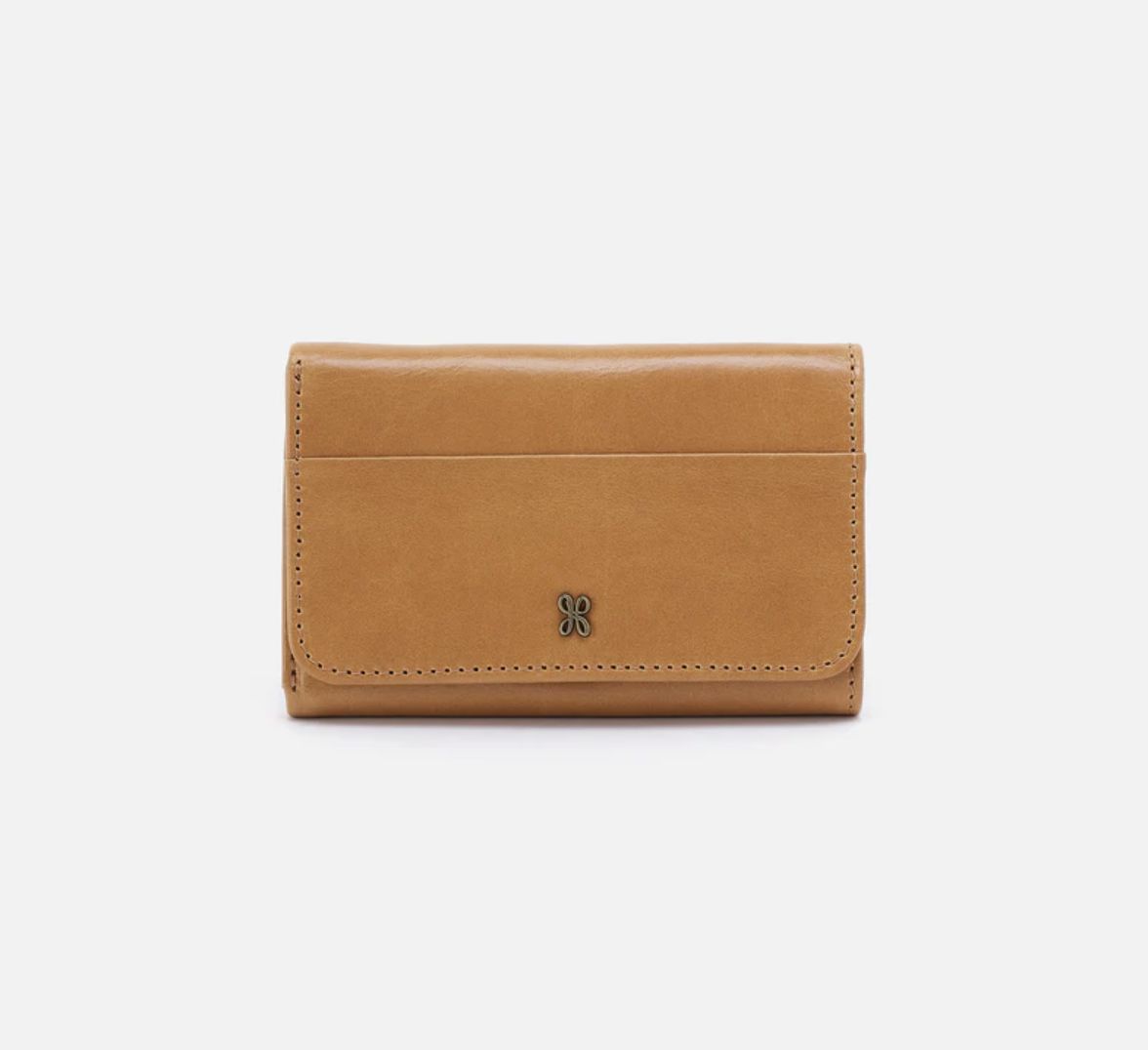 Hobo Jill Trifold Wallet Natural