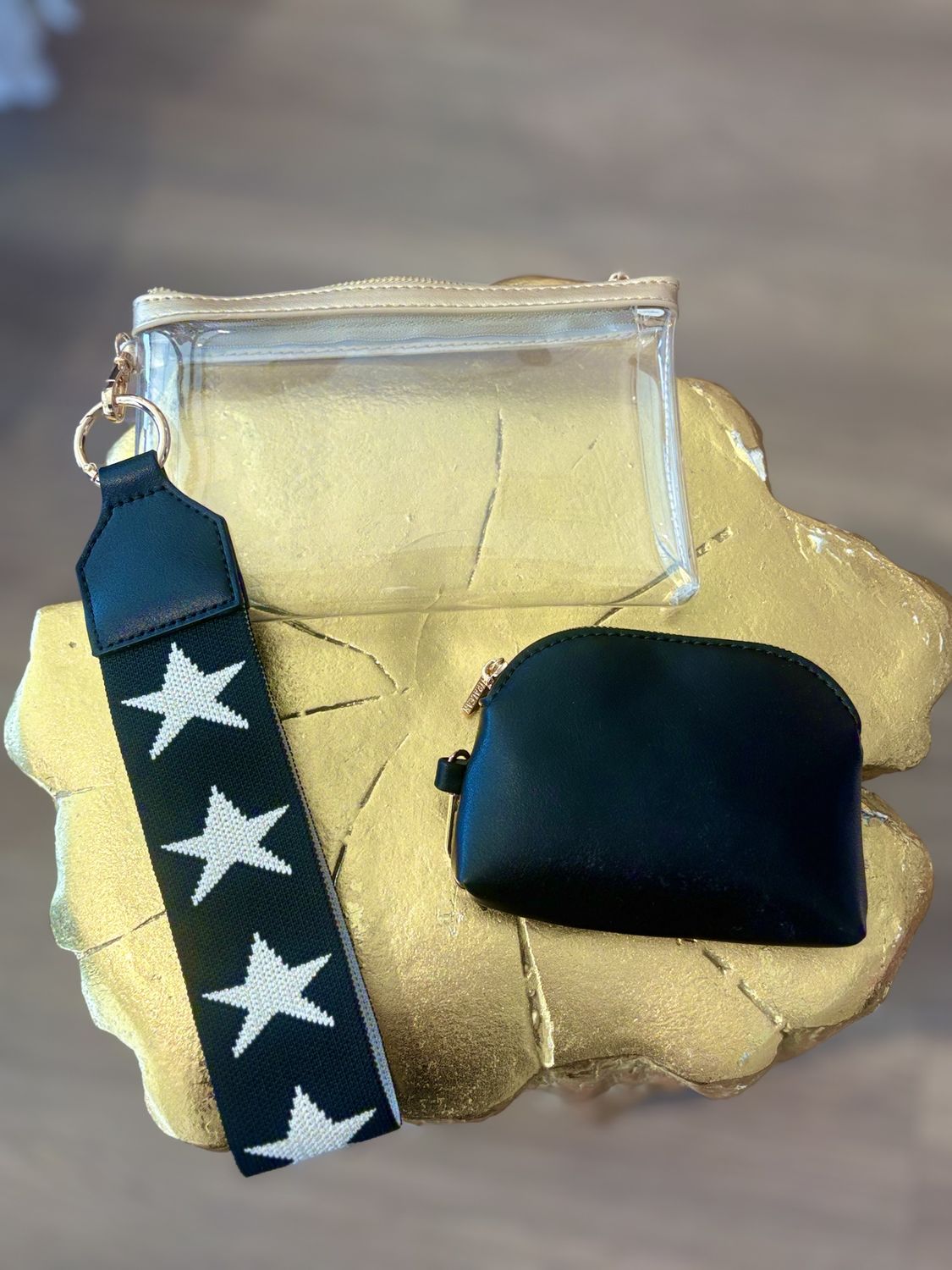 Shiraleah Clear Wristlet Black