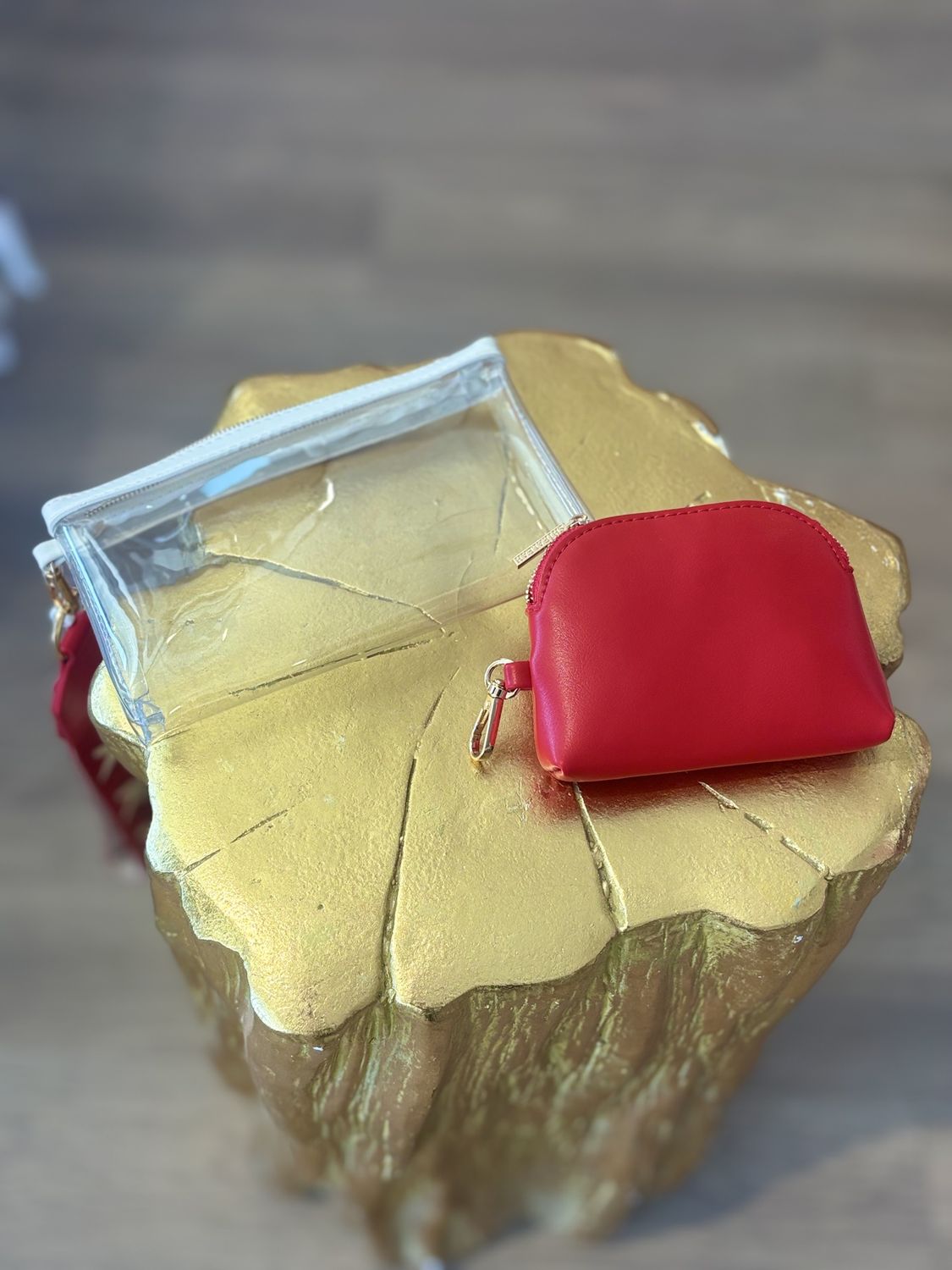 Shiraleah Clear Wristlet Red