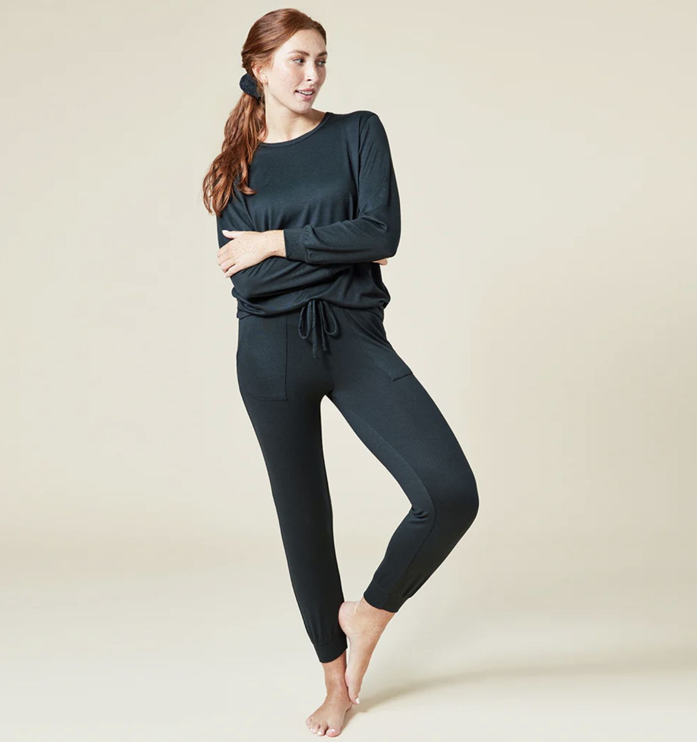 Softies Dream Crew Neck Set Black MD