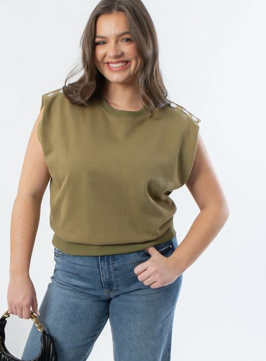 THML Olive Knit W/Studs SM