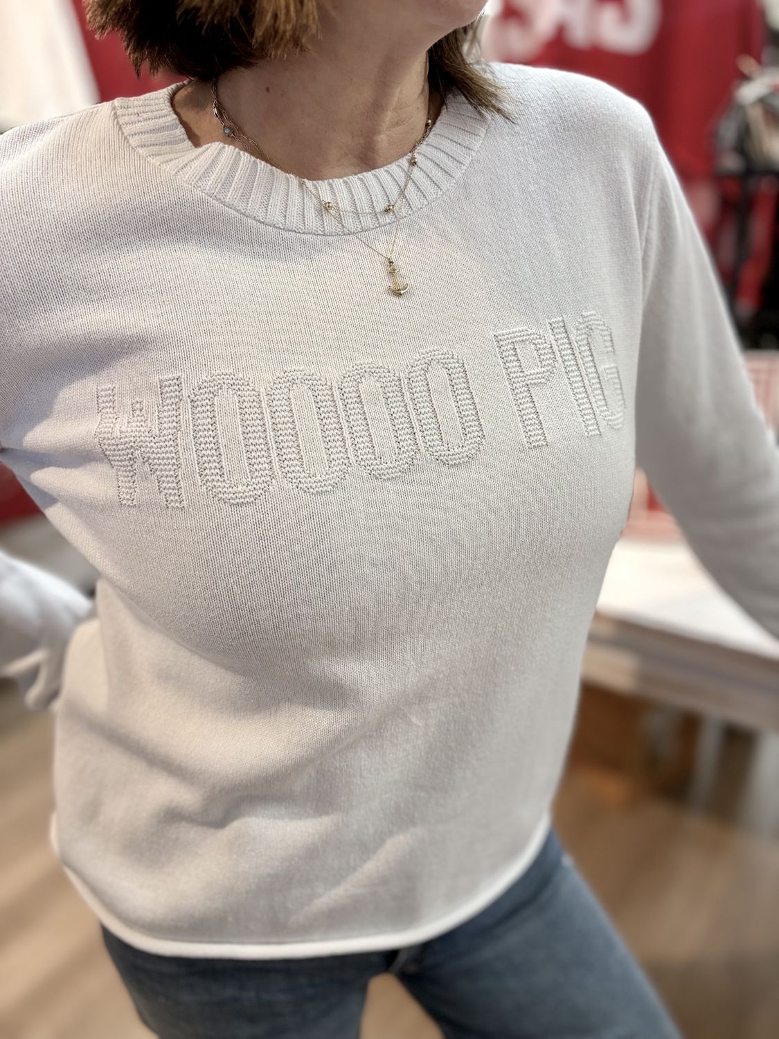 Town Pride White Woooo Pig Embossed