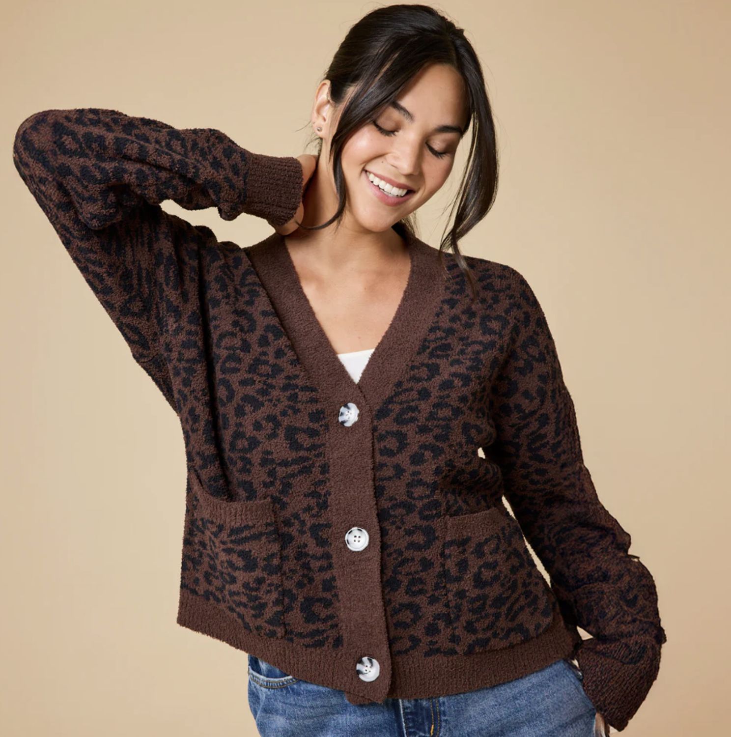 Softies Leopard Marshmallow Cardigan