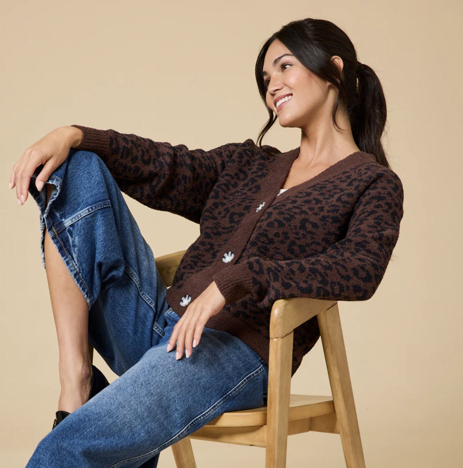 Softies Leopard Marshmallow Cardigan