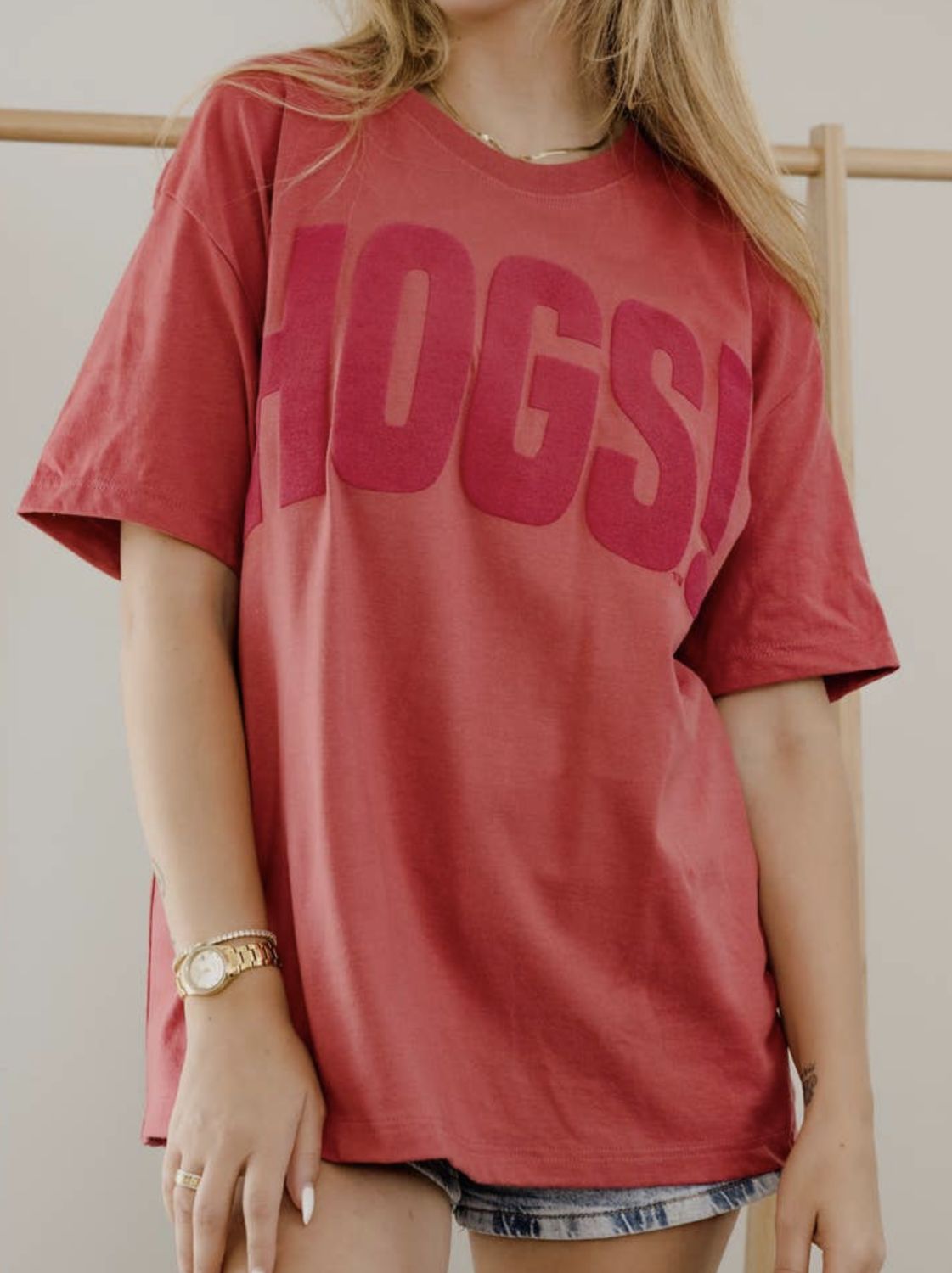 LivyLu Red HOGS! Puff Tee