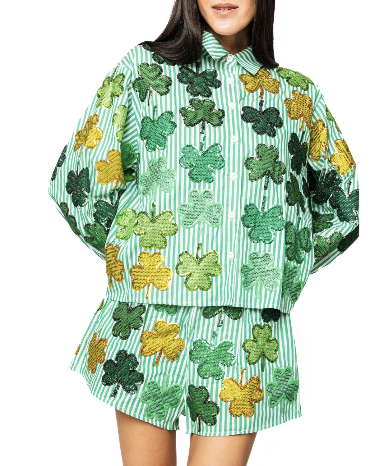 QOS Shamrock Button Up