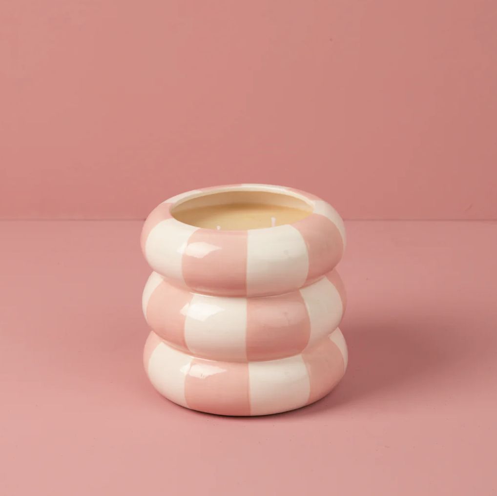 Sweet Grace Pink/White Ck Candle