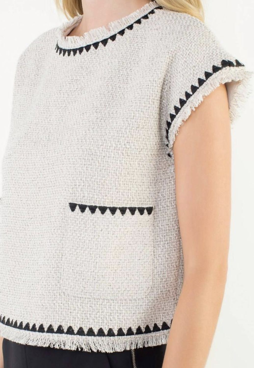 THML Cream Tweed Top