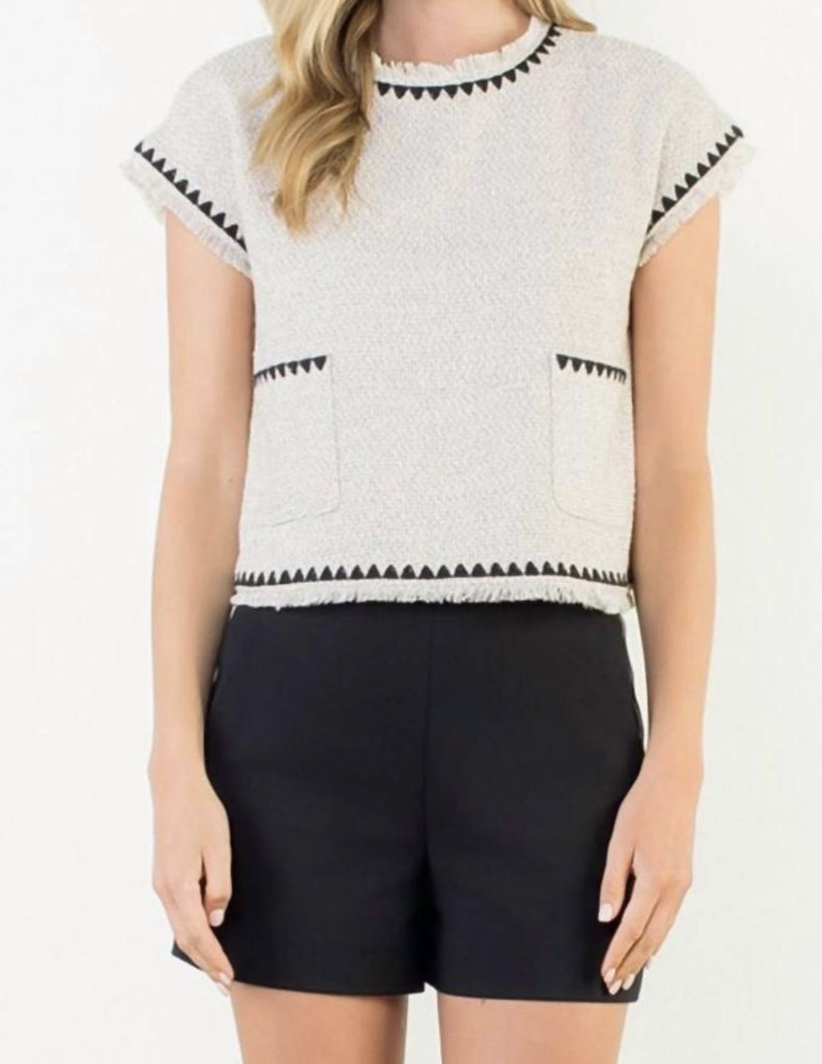 THML Cream Tweed Top